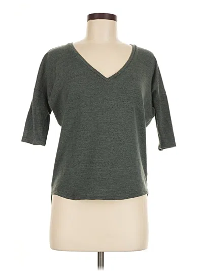 Pre-owned Express 3/4 Sleeve Top Gray V Neck Tops