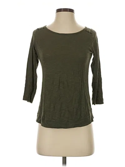 Pre-owned Express 3/4 Sleeve Top Green Boatneck Tops