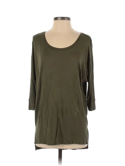 Pre-owned Express 3/4 Sleeve Top Green Scoop Neck Tops