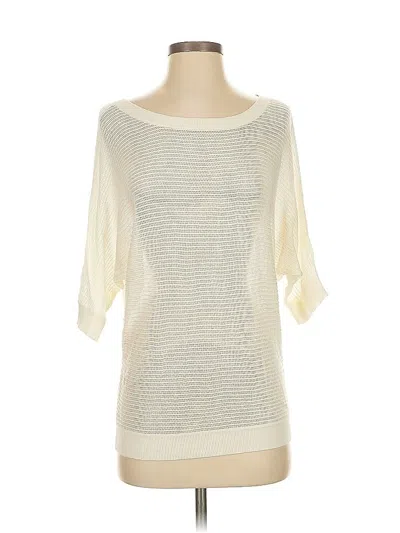 Pre-owned Express 3/4 Sleeve Top Ivory Boatneck Tops In White