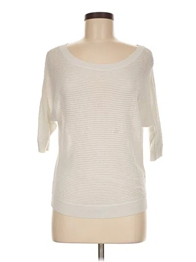 Pre-owned Express 3/4 Sleeve Top Ivory Boatneck Tops In White