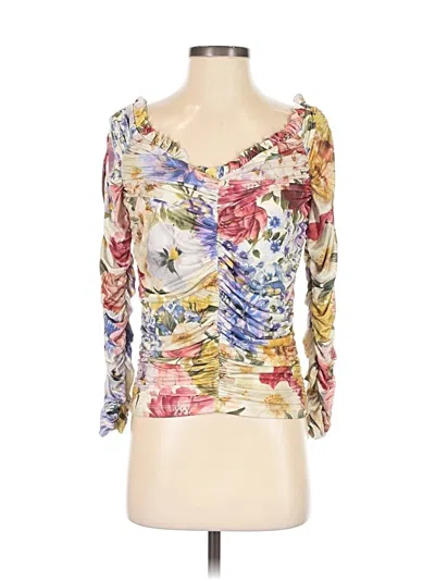 Express 3/4 Sleeve Top Ivory Sweetheart Neckline Tops In White