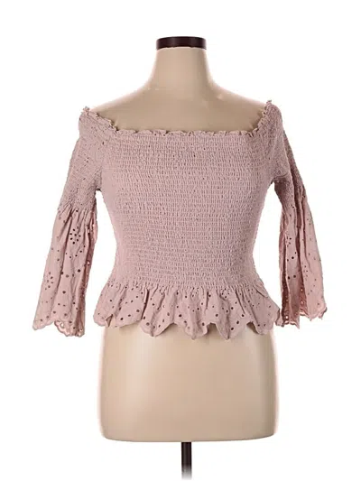 Pre-owned Express 3/4 Sleeve Top Pink Sweetheart Neckline Tops