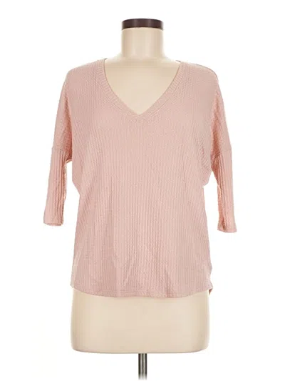 Pre-owned Express 3/4 Sleeve Top Pink V Neck Tops