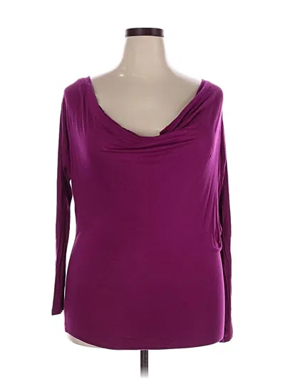 Pre-owned Express 3/4 Sleeve Top Purple Cowl Neck Tops
