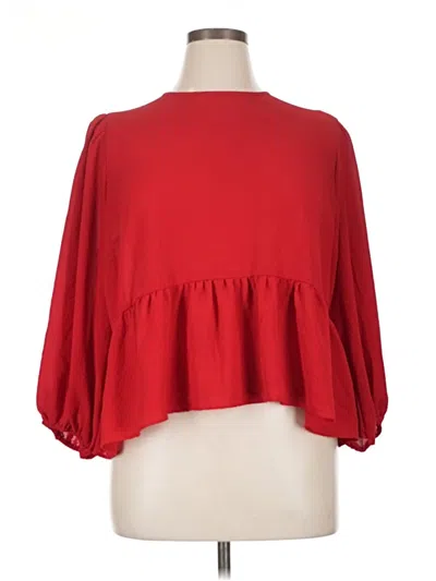Pre-owned Express 3/4 Sleeve Top Red Boatneck Tops
