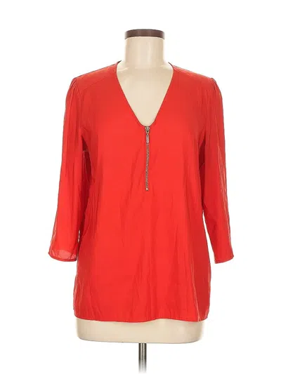 Pre-owned Express 3/4 Sleeve Top Red V Neck Tops
