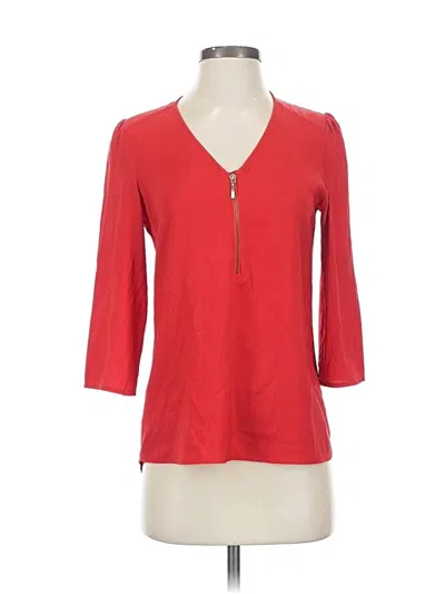 Pre-owned Express 3/4 Sleeve Top Red V-neck Tops