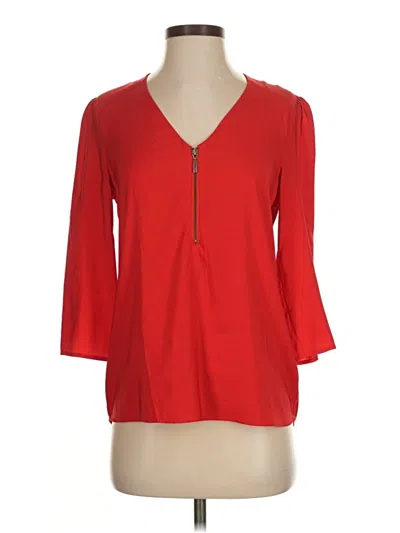 Pre-owned Express 3/4 Sleeve Top Red V Neck Tops