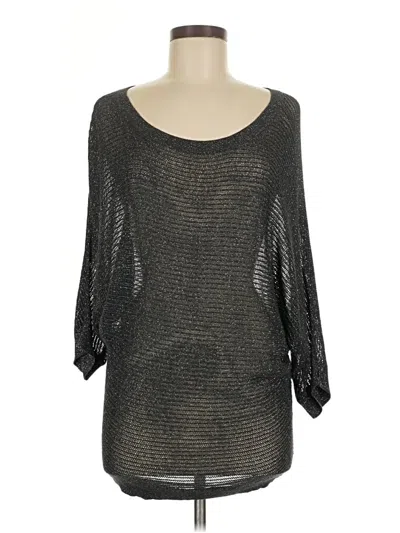Pre-owned Express 3/4 Sleeve Top Silver Scoop Neck Tops