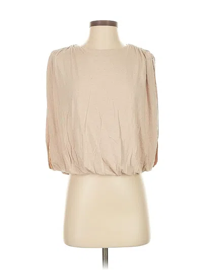 Pre-owned Express 3/4 Sleeve Top Tan Boatneck Tops In Brown