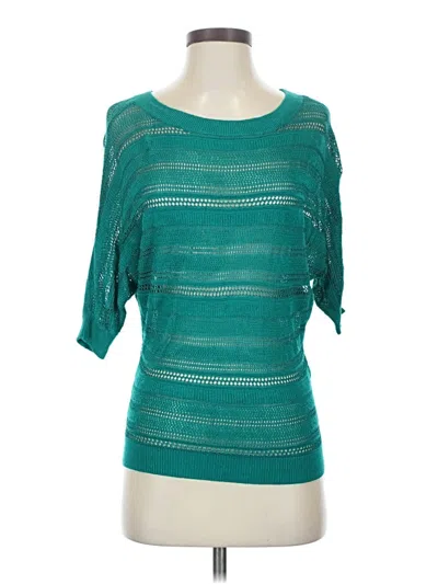 Pre-owned Express 3/4 Sleeve Top Teal Boatneck Tops