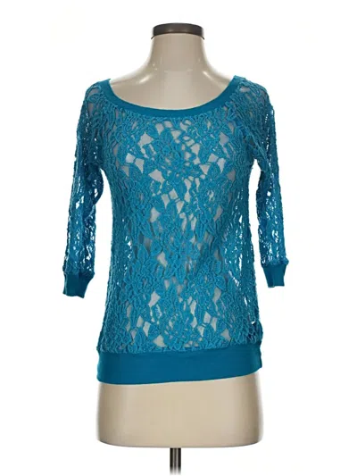 Pre-owned Express 3/4 Sleeve Top Teal Boatneck Tops