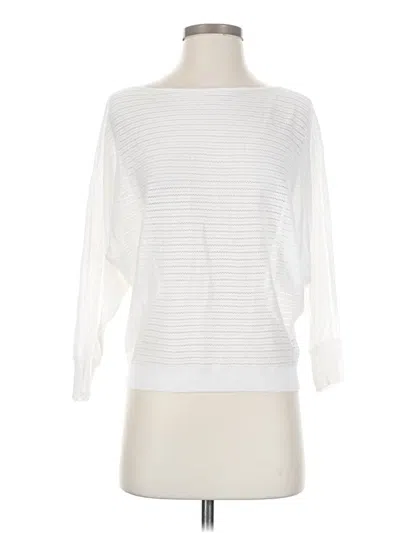 Pre-owned Express 3/4 Sleeve Top White Boatneck Tops