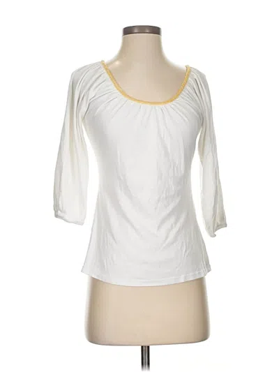 Pre-owned Express 3/4 Sleeve Top White Scoop Neck Tops
