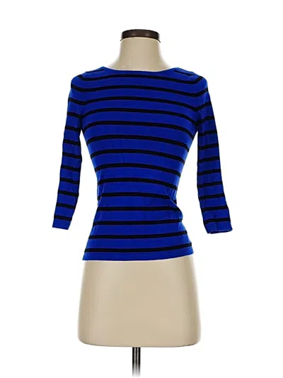 Pre-owned Express 3/4 Sleeve T-shirt In Blue