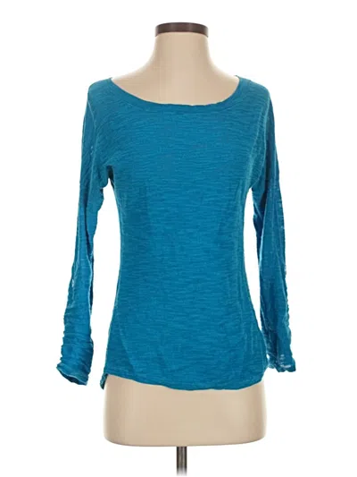 Pre-owned Express 3/4 Sleeve T-shirt In Blue