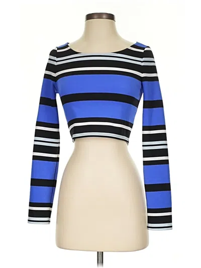 Pre-owned Express 3/4 Sleeve T-shirt In Blue