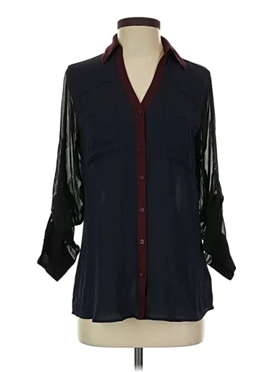 Pre-owned Express 3/4 Sleeve T-shirt In Blue