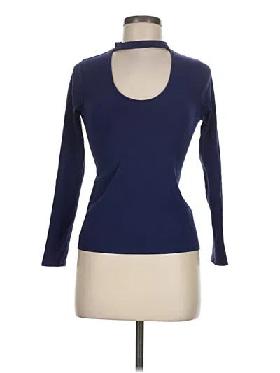 Pre-owned Express 3/4 Sleeve T-shirt In Blue