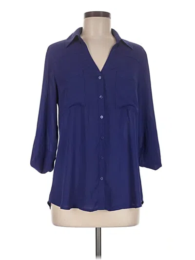 Pre-owned Express 3/4 Sleeve T-shirt In Blue