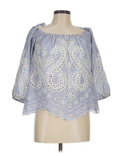 Pre-owned Express 3/4 Sleeve T-shirt In Blue
