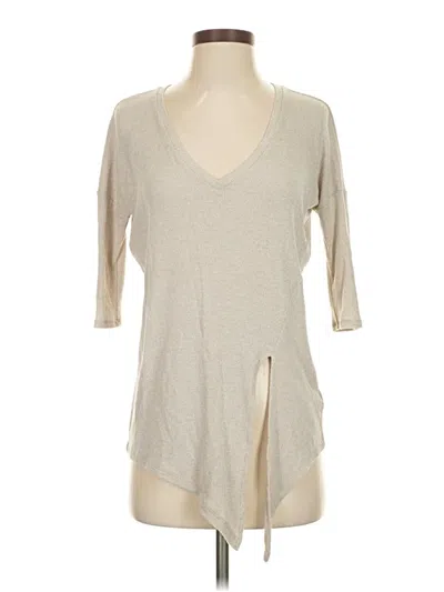 Pre-owned Express 3/4 Sleeve T-shirt In Brown
