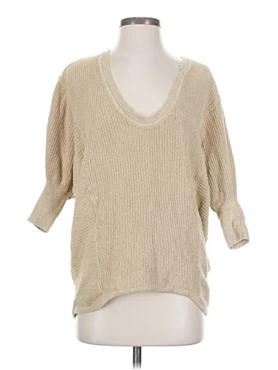Pre-owned Express 3/4 Sleeve T-shirt In Brown