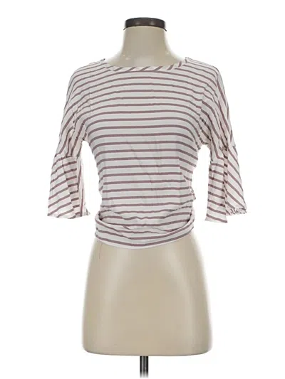 Pre-owned Express 3/4 Sleeve T-shirt In Brown