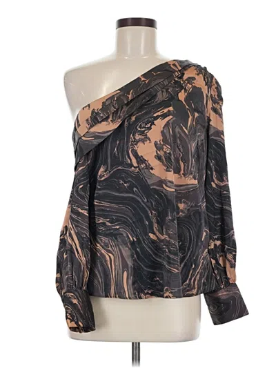 Pre-owned Express 3/4 Sleeve T-shirt In Brown