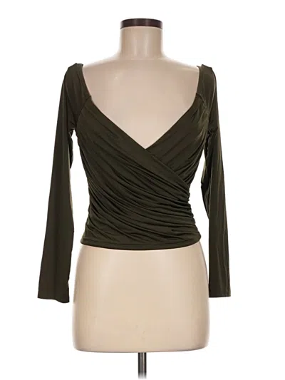 Pre-owned Express 3/4 Sleeve T-shirt In Brown