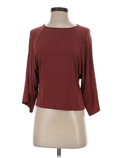 Pre-owned Express 3/4 Sleeve T-shirt In Burgundy