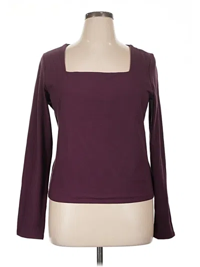 Pre-owned Express 3/4 Sleeve T-shirt In Burgundy