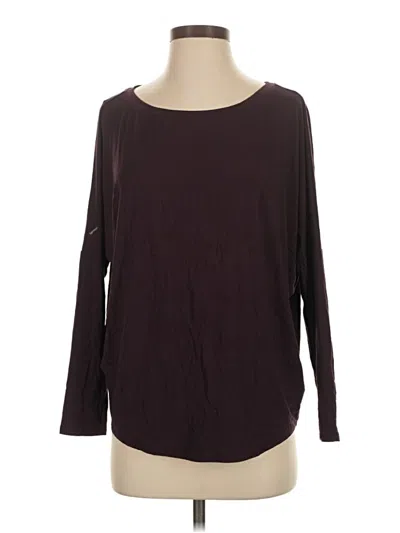 Pre-owned Express 3/4 Sleeve T-shirt In Burgundy