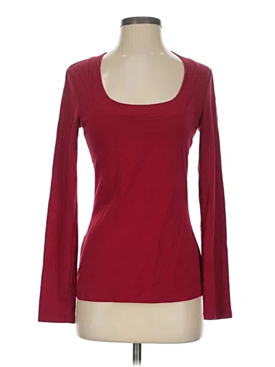 Pre-owned Express 3/4 Sleeve T-shirt In Burgundy