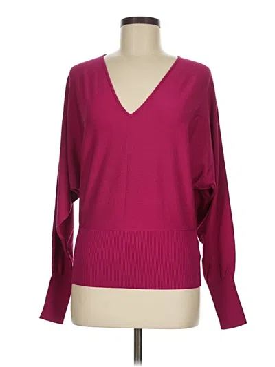 Pre-owned Express 3/4 Sleeve T-shirt In Burgundy