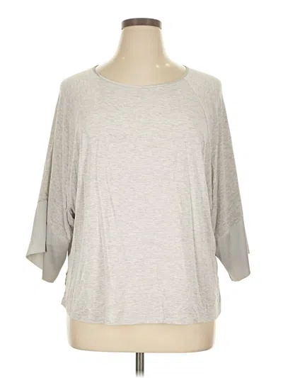 Pre-owned Express 3/4 Sleeve T-shirt In Gray