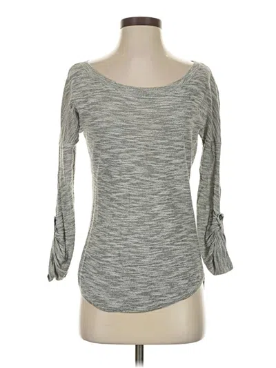 Pre-owned Express 3/4 Sleeve T-shirt In Gray
