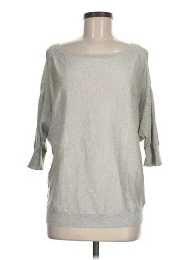 Pre-owned Express 3/4 Sleeve T-shirt In Gray