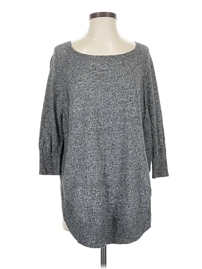 Pre-owned Express 3/4 Sleeve T-shirt In Gray