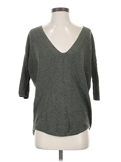 Pre-owned Express 3/4 Sleeve T-shirt In Gray