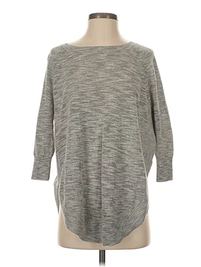 Pre-owned Express 3/4 Sleeve T-shirt In Gray