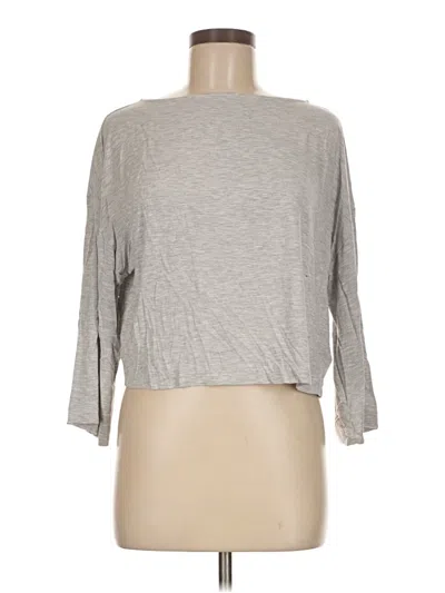 Pre-owned Express 3/4 Sleeve T-shirt In Gray