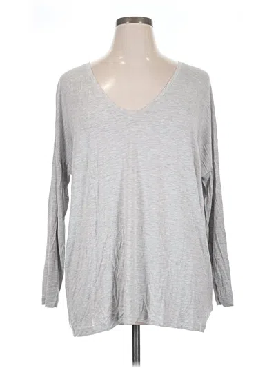 Pre-owned Express 3/4 Sleeve T-shirt In Gray