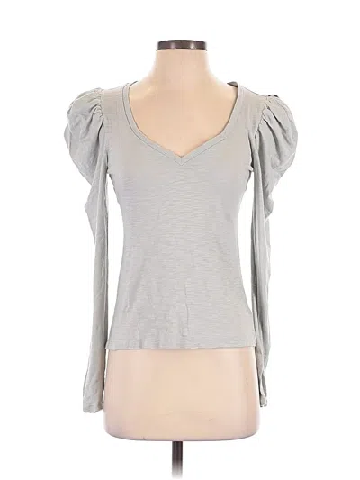 Pre-owned Express 3/4 Sleeve T-shirt In Gray