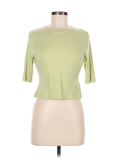 Pre-owned Express 3/4 Sleeve T-shirt In Green