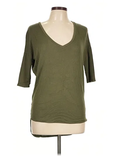 Pre-owned Express 3/4 Sleeve T-shirt In Green