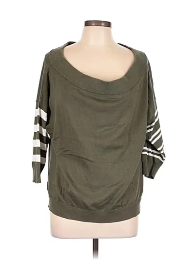 Pre-owned Express 3/4 Sleeve T-shirt In Green