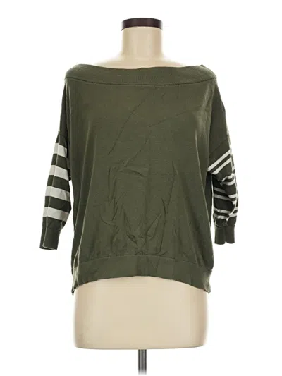 Pre-owned Express 3/4 Sleeve T-shirt In Green