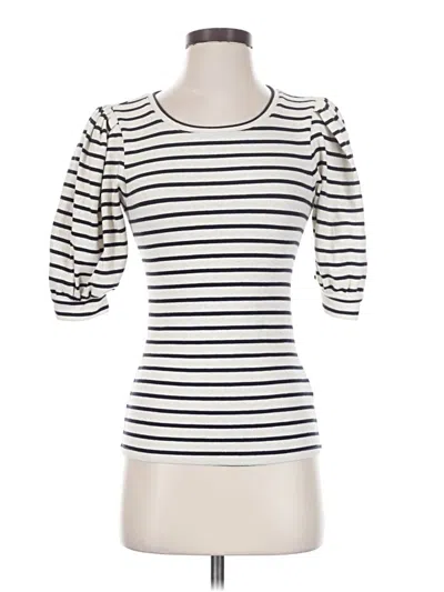 Pre-owned Express 3/4 Sleeve T-shirt In Ivory